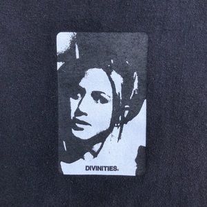 Divinities Brand Rachel Green Jennifer Aniston Black Tee Size Large Made in USA